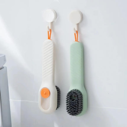 Brosse à chaussures multifonction à décharge automatique de liquide - Poils doux pour nettoyage en profondeur