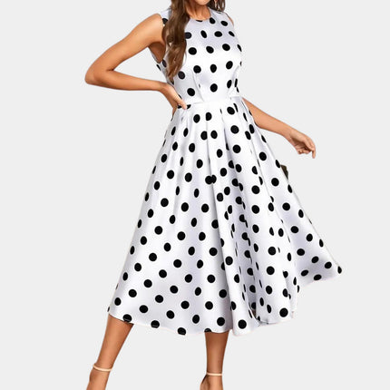 Women's Sleeveless Polka Dot Dots Dress