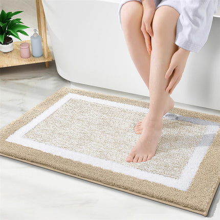 Tapis de salle de bain extra doux et absorbant - Tapis antidérapant lavable pour sols de salle de bain