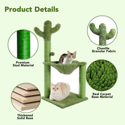 Rascador para gatos con forma de cactus y hamaca