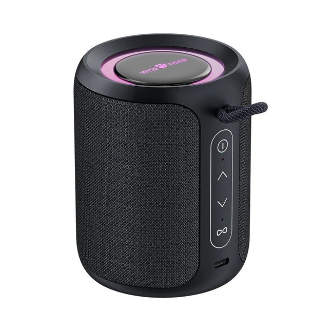 Portable Waterproof Bluetooth Speaker with Bass Boost and Dynamic LED Lights, 15W