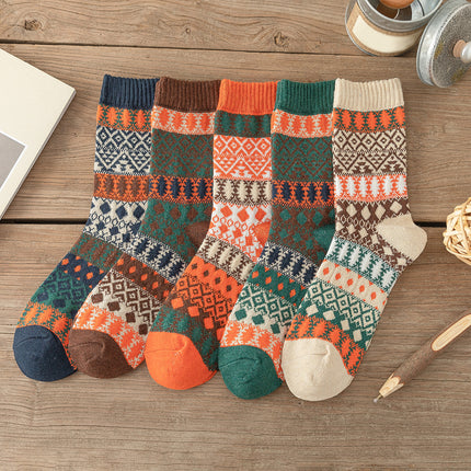 Lot de 5 paires de chaussettes unisexes épaisses et chaudes