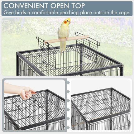 Cage à oiseaux en fer forgé de 40 pouces