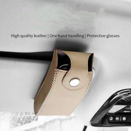 Compact PU Leather Car Visor Organizer for Glasses and Accessories - Wnkrs