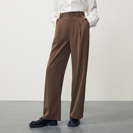 Pantalones casuales de talle alto con aberturas laterales para otoño