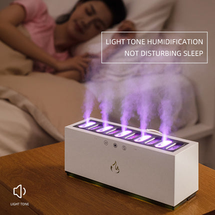 Humidificateur et diffuseur à effet de flamme à LED RVB à ultrasons - Brumisateur 900 ml pour la maison et le bureau