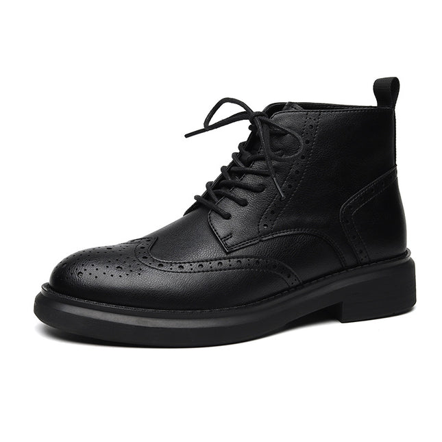 Bottines en cuir style brogue vintage pour homme