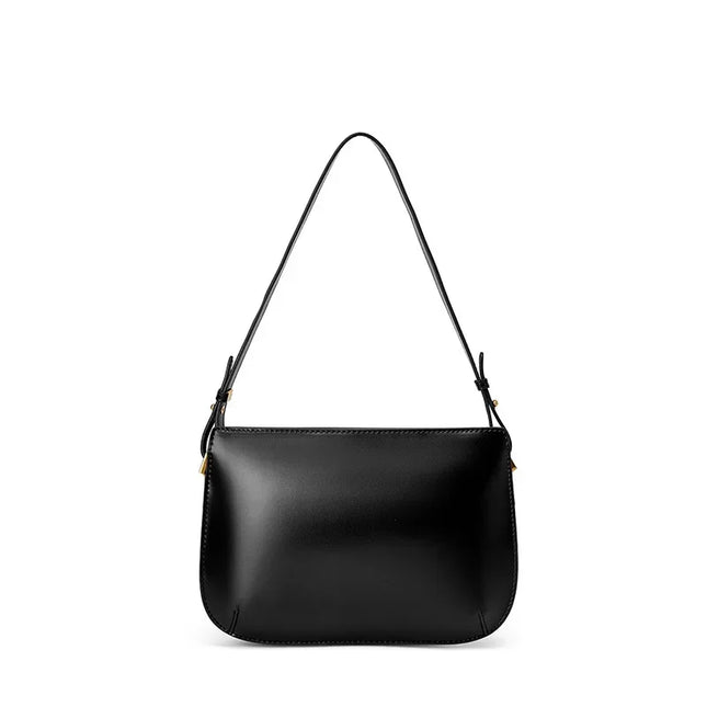 Bolso bandolera de piel auténtica para mujer: bolso bandolera con múltiples compartimentos