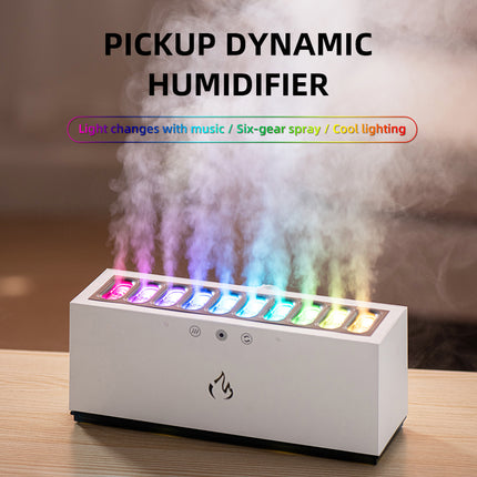 Humidificateur et diffuseur à effet de flamme à LED RVB à ultrasons - Brumisateur 900 ml pour la maison et le bureau