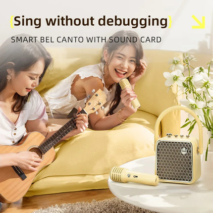 Portable Bluetooth Speaker with Dual Karaoke Microphones