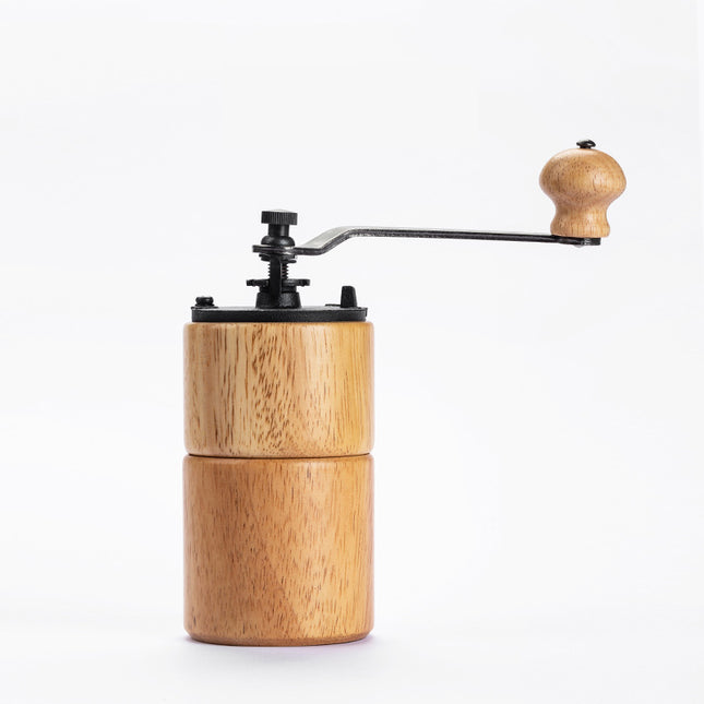 Moulin à café manuel portable en bois avec meule conique en acier