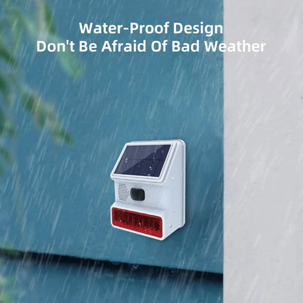 Wireless Solar-Powered Outdoor Alarm Siren with Strobe Light