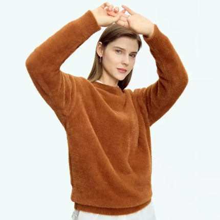 Loose Solid Round Neck Minimalist Sweater - Wnkrs