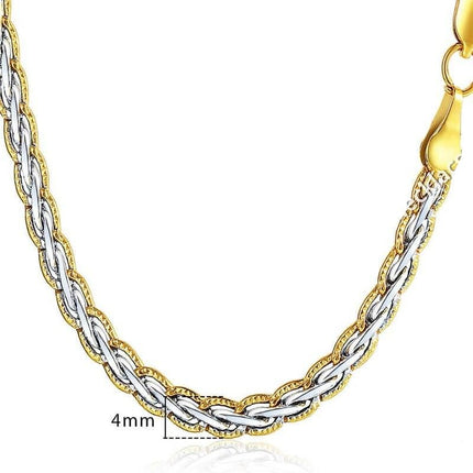 Elegant 4mm Gold-Filled Hammered Link Chain Necklace - Wnkrs