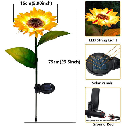 Solar Sunflower Garden Pathway Lights - Wnkrs