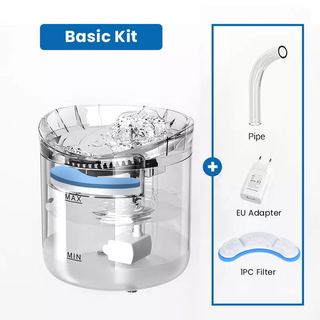 Fuente de agua automática para gatos con dos modos de flujo y sensor inteligente