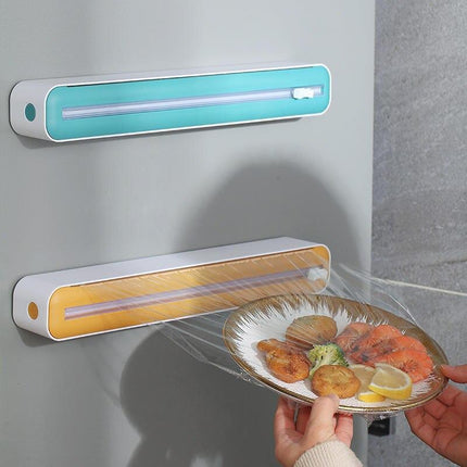 Dispensador magnético de film transparente para cocina con cortador deslizante | Organizador multiusos para papel de aluminio, film y papel