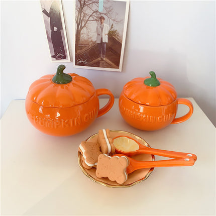 Ceramic Breakfast Couple Pumpkin Cups - Wnkrs