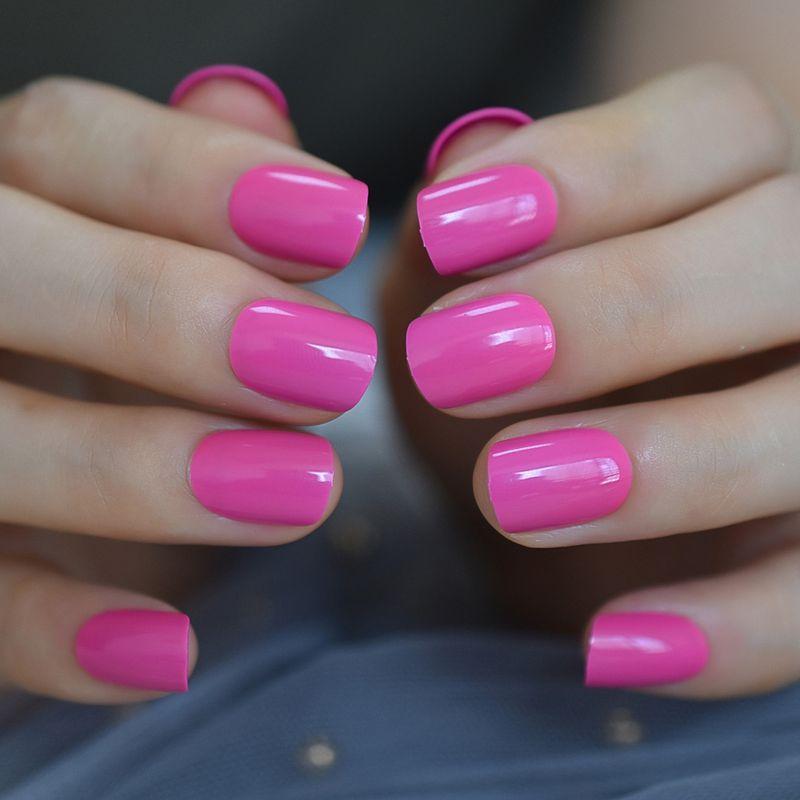 Short Squoval Glossy Press-On Nails with Adhesive Tabs