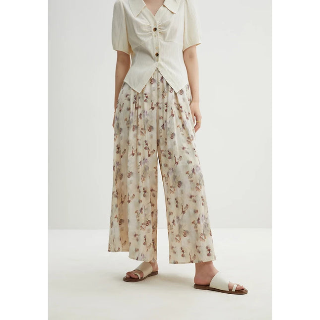 Pantalon décontracté à jambes larges tie-dye pour l'été