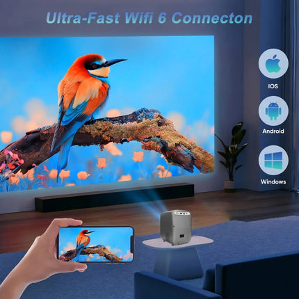 1080p Full HD 8000 Lumens Smart Home Projector with HDR10 and 5G WiFi