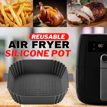 Silicone Air Fryer Tray Basket Liners Non-Stick Safe Oven Baking Tray Pot - Wnkrs