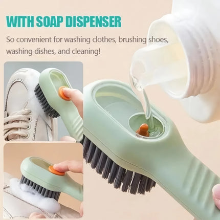 Brosse à chaussures multifonction à décharge automatique de liquide - Poils doux pour nettoyage en profondeur