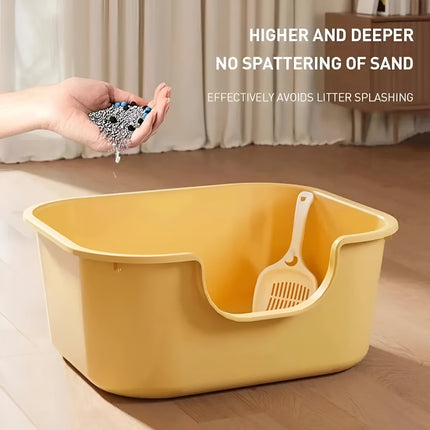 Leak Proof Cat Litter Basin – Giant Style Anti-Splash Open Cat Litter Box for Training and Toilet Use