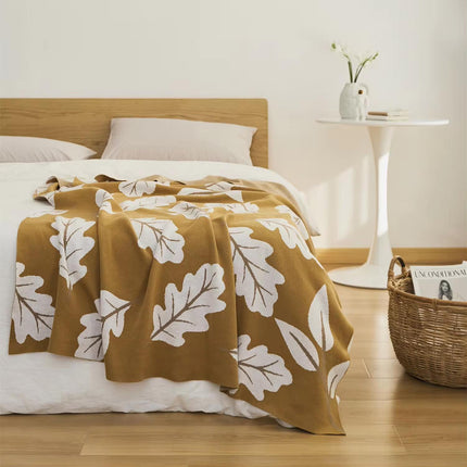 Manta de algodón tejida con estampado jacquard floral para cama y uso al aire libre