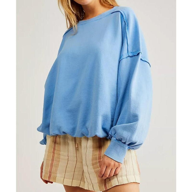 Sweat-shirt oversize à manches longues pour femme