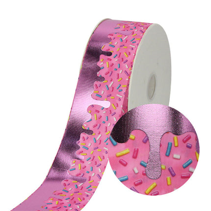 75mm Bronzing Rib Ribbon Hair Accessories Diy Material Packaging Baking Dessert Gift Box Packing Ribbon - Wnkrs