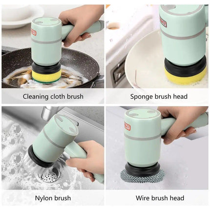 Versatile Electric Spin Scrubber Multi-Function Cleaning Tool with 4 Brush Heads - Wnkrs