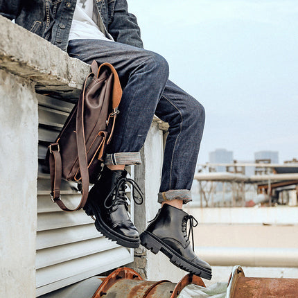 Bottines en cuir vintage pour hommes