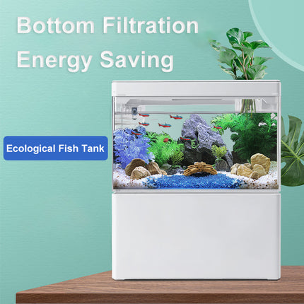 Acuario compacto con USB Aquascape, iluminación LED ajustable y filtración automática