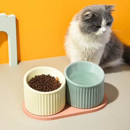 Gamelle surélevée en céramique pour chat et petit chien