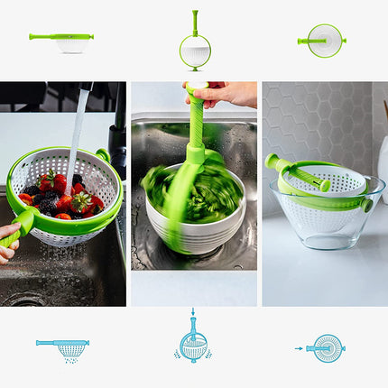 New Salad Spinner Scratch Resistant Nylon Spinning Colander - Wnkrs