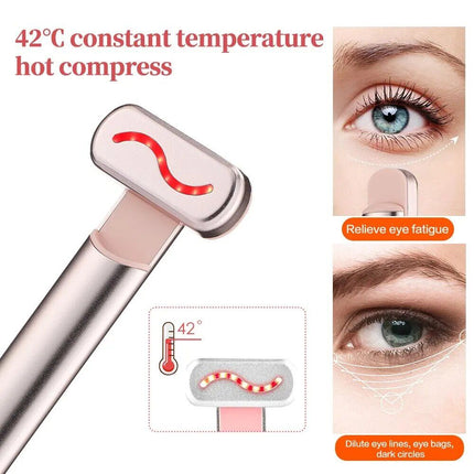 Microcurrent Eye Massager: Vibration, Red Light Therapy & Temperature-Controlled Stick - Wnkrs