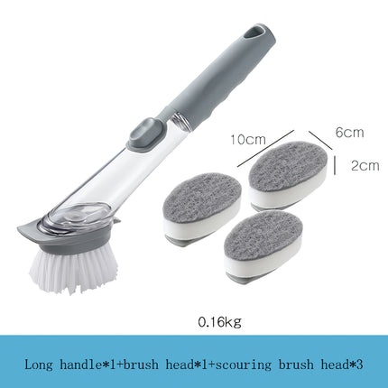 Brosse à vaisselle avec distributeur automatique de savon et support