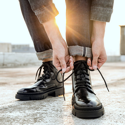 Bottines en cuir vintage pour hommes