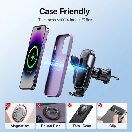 Universal 15W Fast Wireless Car Charger & Phone Holder