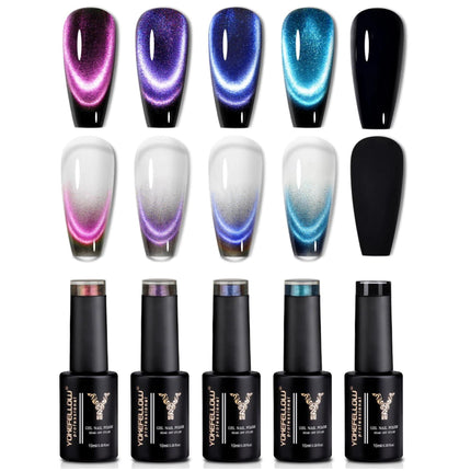 Juego de 5 esmaltes de uñas en gel magnéticos Dream Cat de 10 ml: esmalte semipermanente para manicura con luz UV y LED