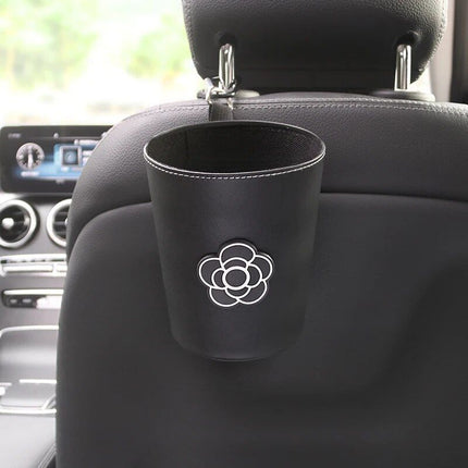 Chic Camellia Car Trash Bin - Compact Garbage Bag for Auto Vent & Headrest - Wnkrs