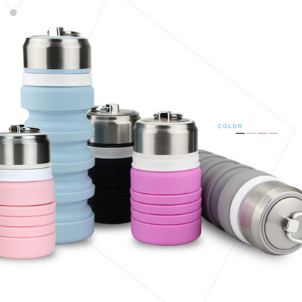 Folding telescopic silicone water bottle - Wnkrs