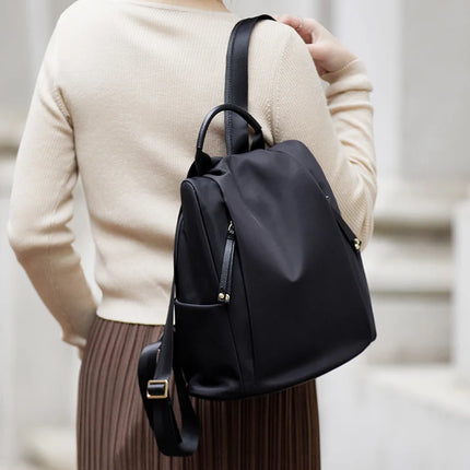 Sac à dos en cuir véritable de grande capacité pour femme