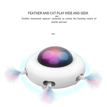 Interactive Electric Cat Teaser with Adjustable Feather Speed & Auto Navigation - Wnkrs