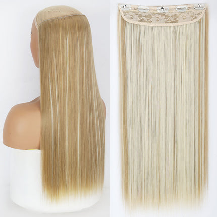 Extensiones de cabello sintético largo y liso con clip