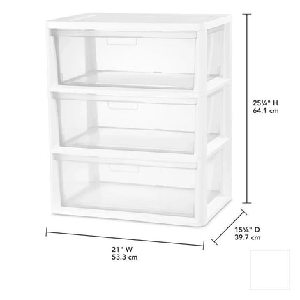 3-Drawer Wide Storage Tower with Portable Bins - Wnkrs