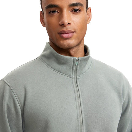 Sweat-shirt à col montant et demi-zip doublé en polaire pour homme