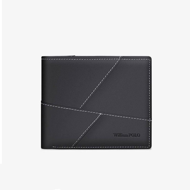 Portefeuille en cuir ultra fin pour homme – Porte-cartes vertical multifonctionnel