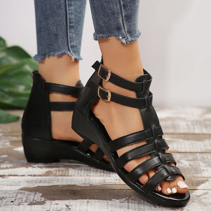 Fashion Cross Tied Gladiator Wedge Sandals